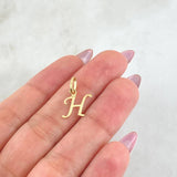 Pendant Letter H Cursive 0.45gr / 0.8in / 18K Gold ©