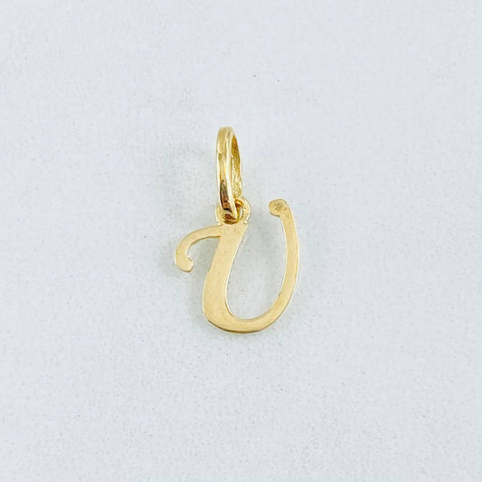 Pendant Letter U Cursive 0.45gr / 0.5in / 18K Gold ©