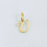 Pendant Letter U Cursive 0.45gr / 0.5in / 18K Gold ©