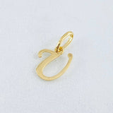 Pendant Letter U Cursive 0.45gr / 0.5in / 18K Gold ©