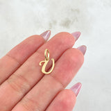 Pendant Letter U Cursive 0.45gr / 0.5in / 18K Gold ©