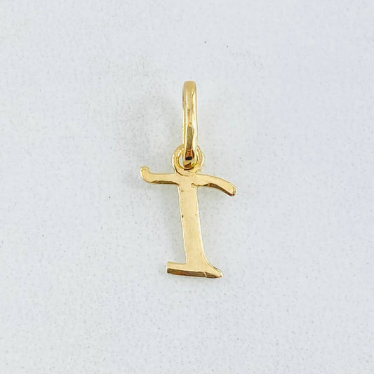 Pendant Letter T Cursive 0.35gr / 3/4 in / 18K Gold ©