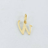 Pendant Letter W Cursive 0.45gr / 0.8in / 18K Gold ©