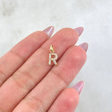 Dije Letra R 0.5gr / 1/2 in / Oro Amarillo 18K *