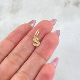 Dije Letra S 0.55gr / 1/2 in / Oro Amarillo 18K