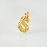 Dije Letra S 0.55gr / 1/2 in / Oro Amarillo 18K