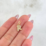 Dije Letra R 0.7gr / 1/2 in / Oro Amarillo 18K