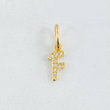 Dije Letra F 0.45gr / 1/2 in / Oro Amarillo 18K