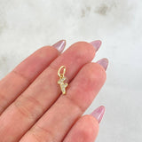 Dije Letra F 0.45gr / 1/2 in / Oro Amarillo 18K