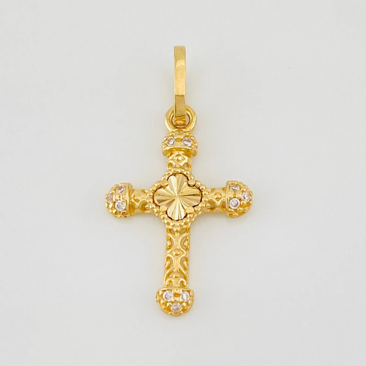 Pendant Cross Clover 1.1g / 1 in Yellow Gold 18K