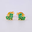 Heart Stud Earrings Emeralds 40pts 1.05gr / 5mm Yellow Gold 18K *