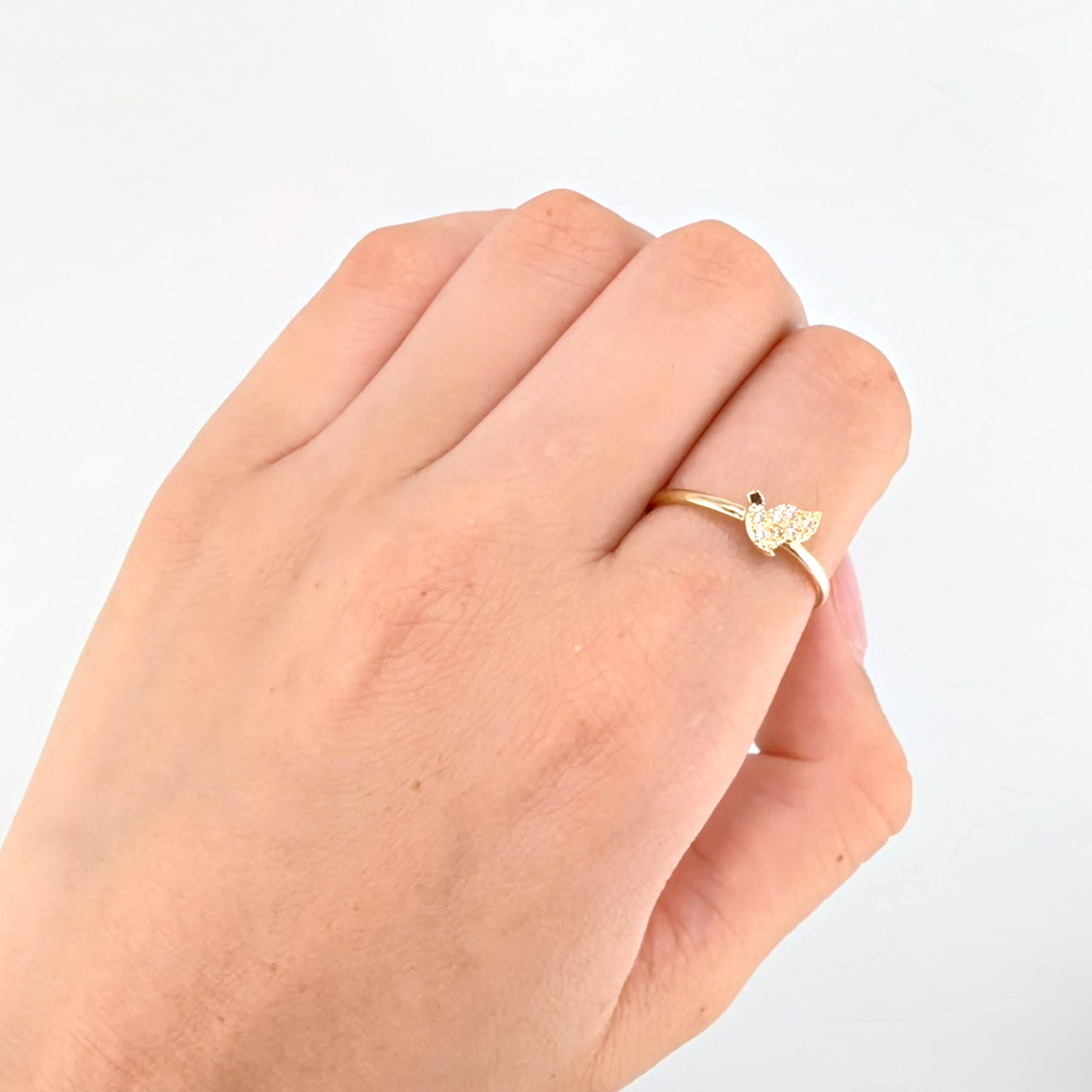 Anillo Paloma 1.25 g / T8 Oro Amarillo 18K