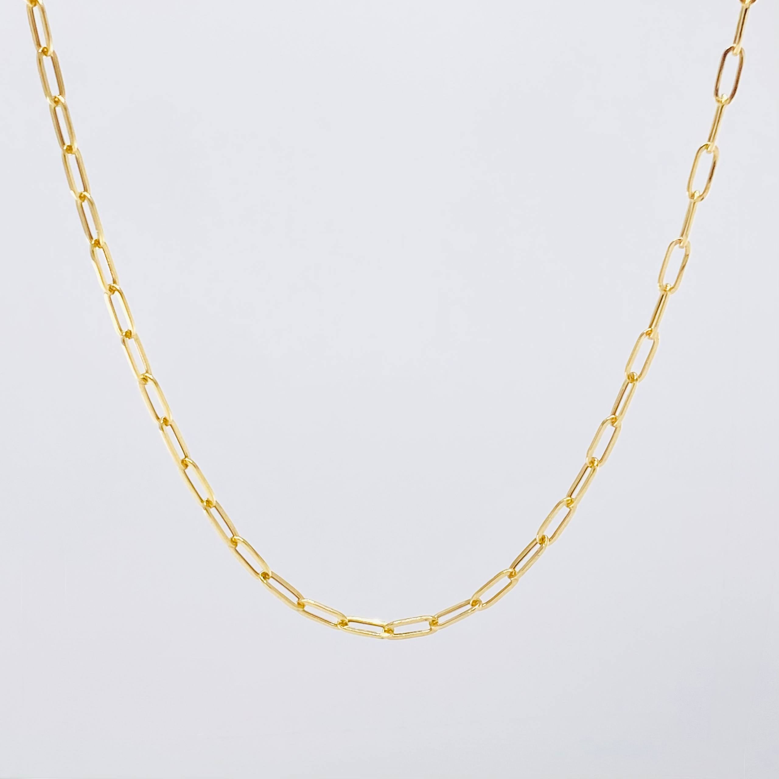 Paperclip Chain 1.6g / 17 3/4 in / 2.2mm Yellow Gold +3 18K