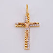 Dije Cruz Diamantado Lateral 1.9gr / 1 1/4 in / Oro Amarillo 18K