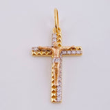Dije Cruz Diamantado Lateral 1.9gr / 1 1/4 in / Oro Amarillo 18K