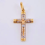 Dije Cruz Borde Rayado 2.1gr / 1 1/4 in / Oro Amarillo 18K