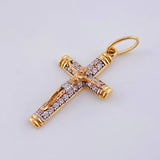 Dije Cruz Borde Rayado 2.1gr / 1 1/4 in / Oro Amarillo 18K