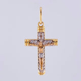 Dije Cruz Borde Rayado 2.1gr / 1 1/4 in / Oro Amarillo 18K