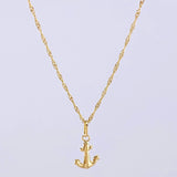 Set Cadena y Dije Singapur + Ancla 1.25gr / 17 3/4 in / Oro Amarillo 18K