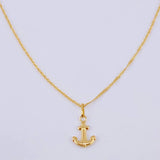Set Cadena y Dije Singapur + Ancla 1.25gr / 17 3/4 in / Oro Amarillo 18K