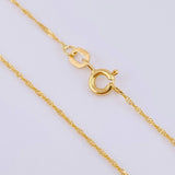 Set Cadena y Dije Singapur + Ancla 1.25gr / 17 3/4 in / Oro Amarillo 18K
