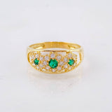 Anillo Trio De Flores  2.85gr / T7 3/4 / Oro Amarillo 18K