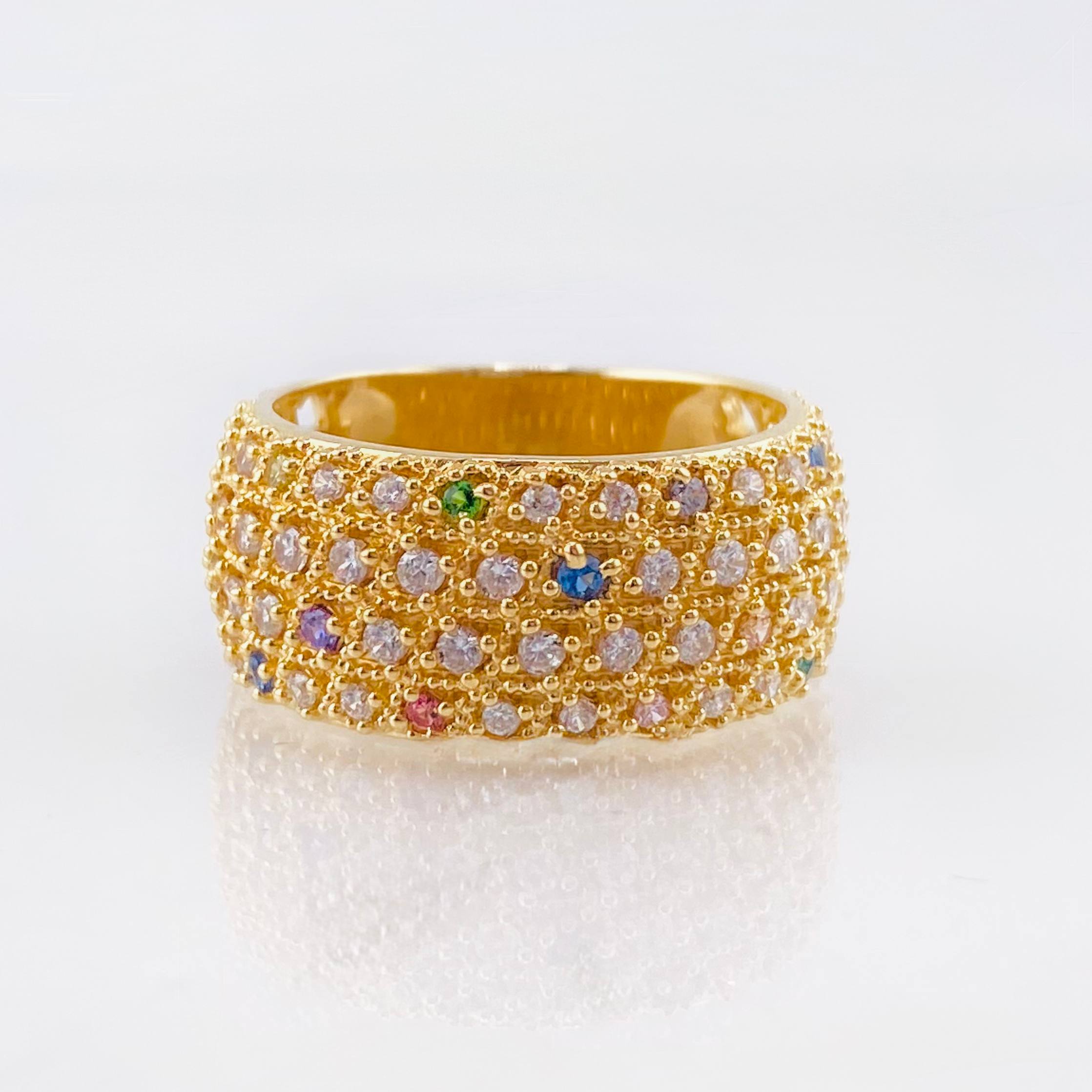 Anillo Mallas Diagonales 7.45gr / T7 1/2 / Oro Amarillo 18K