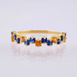 Anillo Zafiros Amarillos Azules 90pts 1.85gr / T7 1/2 / Oro Amarillo 18K ©