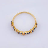Anillo Zafiros Amarillos Azules 90pts 1.85gr / T7 1/2 / Oro Amarillo 18K ©