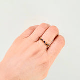 Anillo Zafiros Amarillos Azules 90pts 1.85gr / T7 1/2 / Oro Amarillo 18K ©