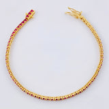 Tennis Bracelet Rubies 2.82 Qts 7.4gr / 7 in / 2.5mm 18K Yellow Gold ©