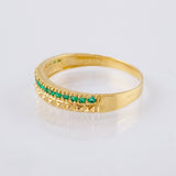Anillo Esmeraldas 13pts  2.15gr / T8 1/2 / Oro Amarillo 18K ©