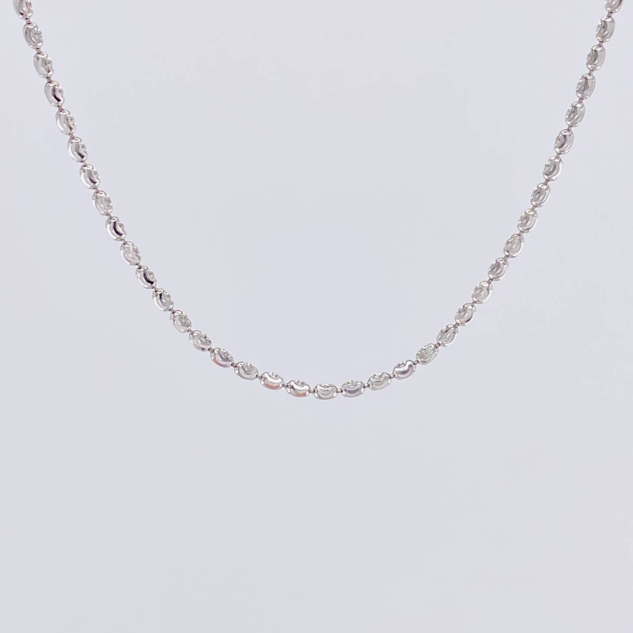 Cadena Morse Diamantada 4.9g / 16 in / 1.8mm Oro Blanco 18K
