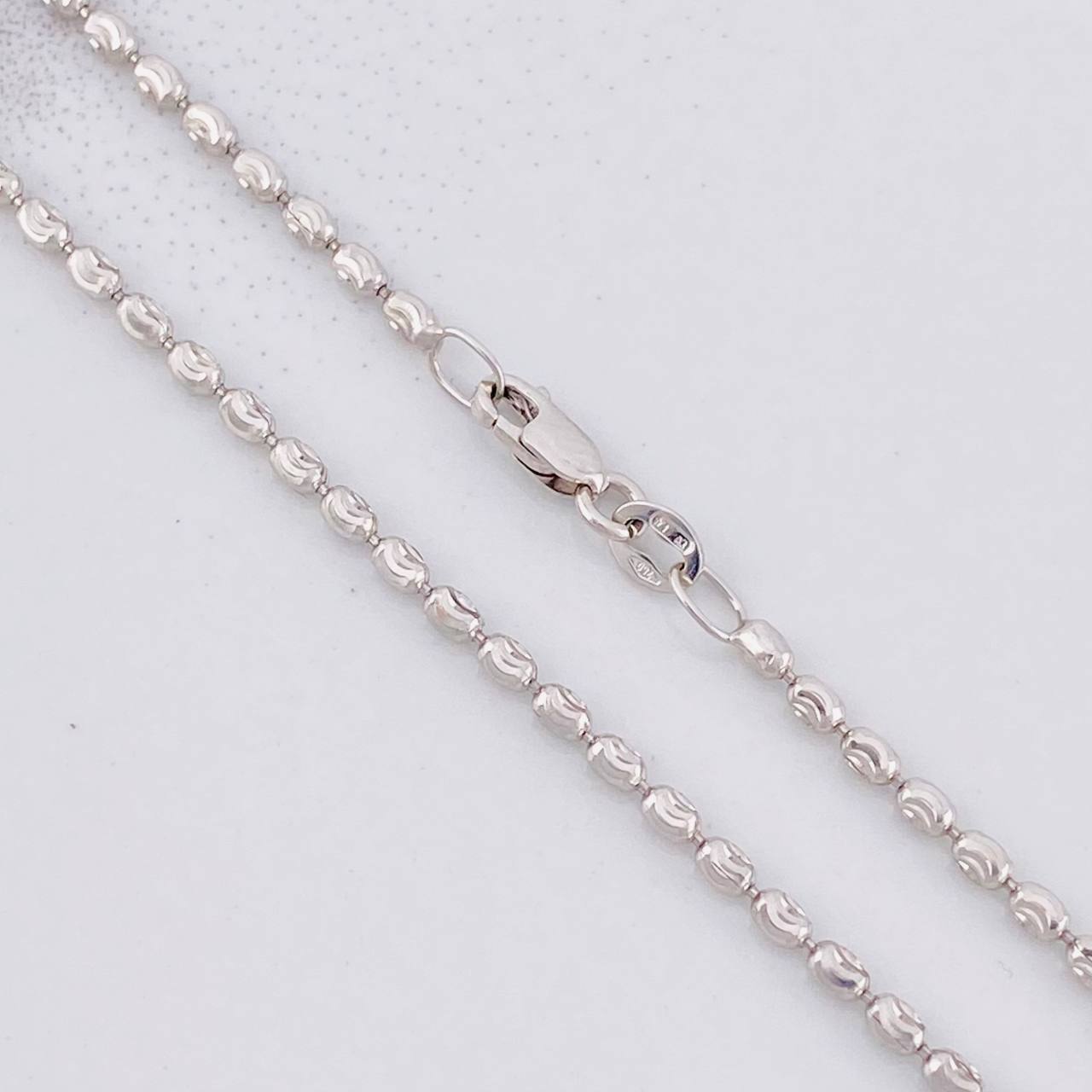Cadena Morse Diamantada 4.9g / 16 in / 1.8mm Oro Blanco 18K