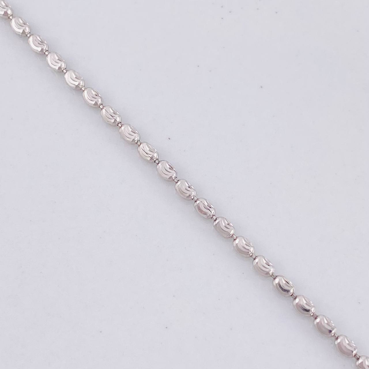 Cadena Morse Diamantada 4.9g / 16 in / 1.8mm Oro Blanco 18K