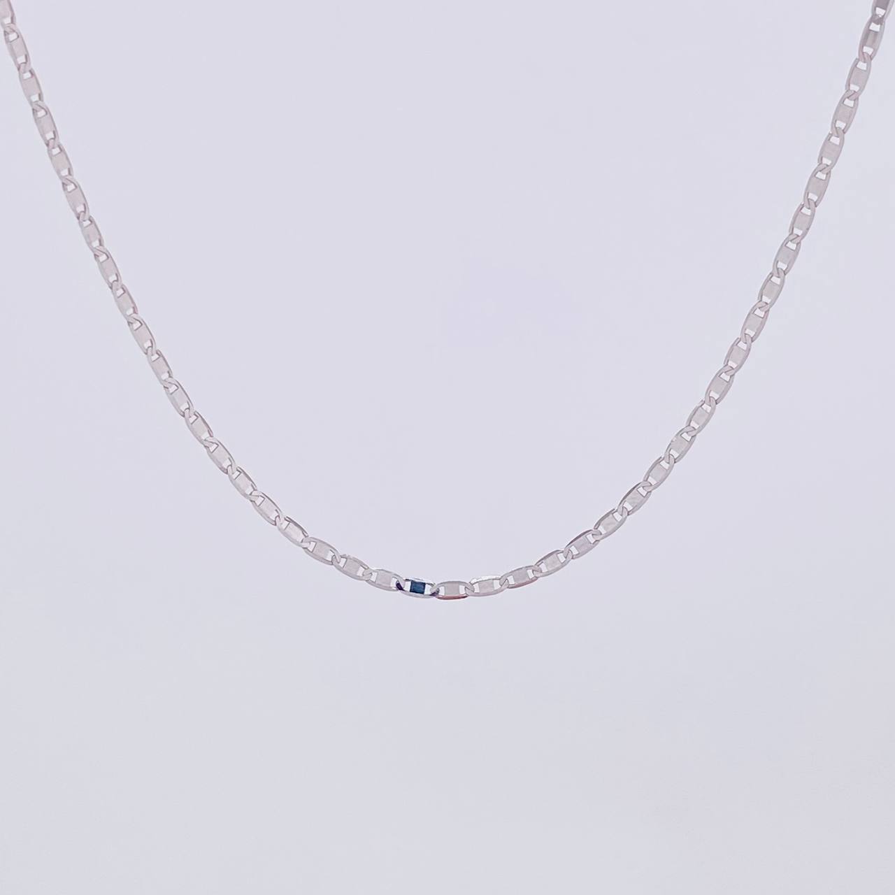 Cadena Plana 1.95g / 18 in / 1.5mm Oro Blanco 18K