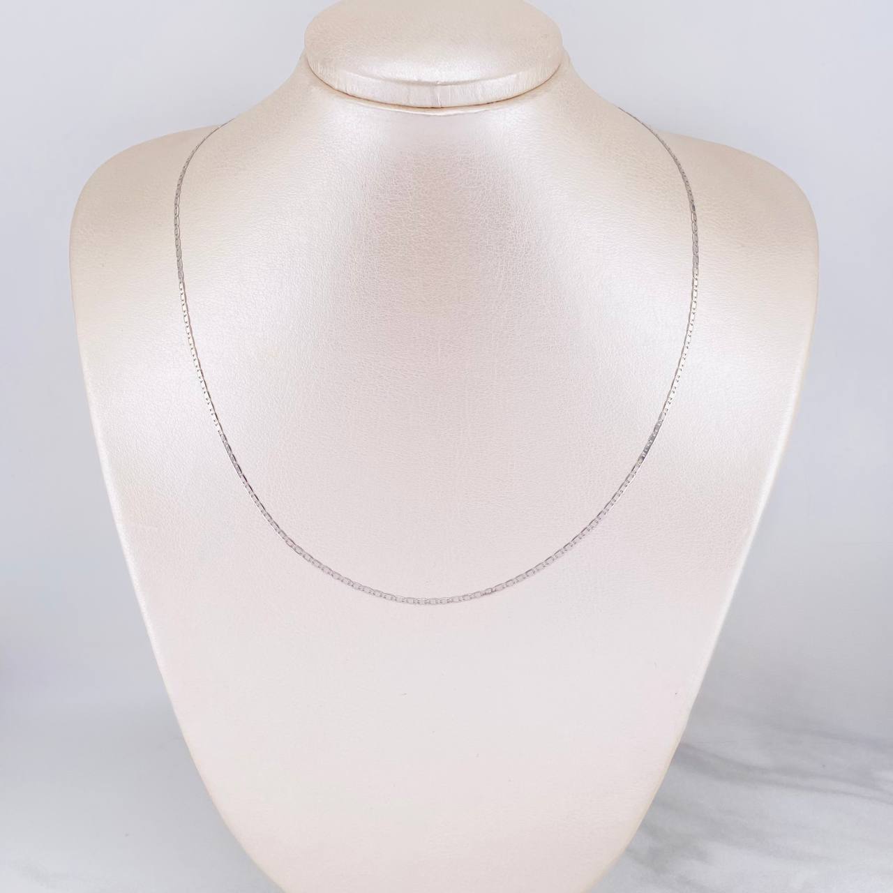 Cadena Plana 1.95g / 18 in / 1.5mm Oro Blanco 18K