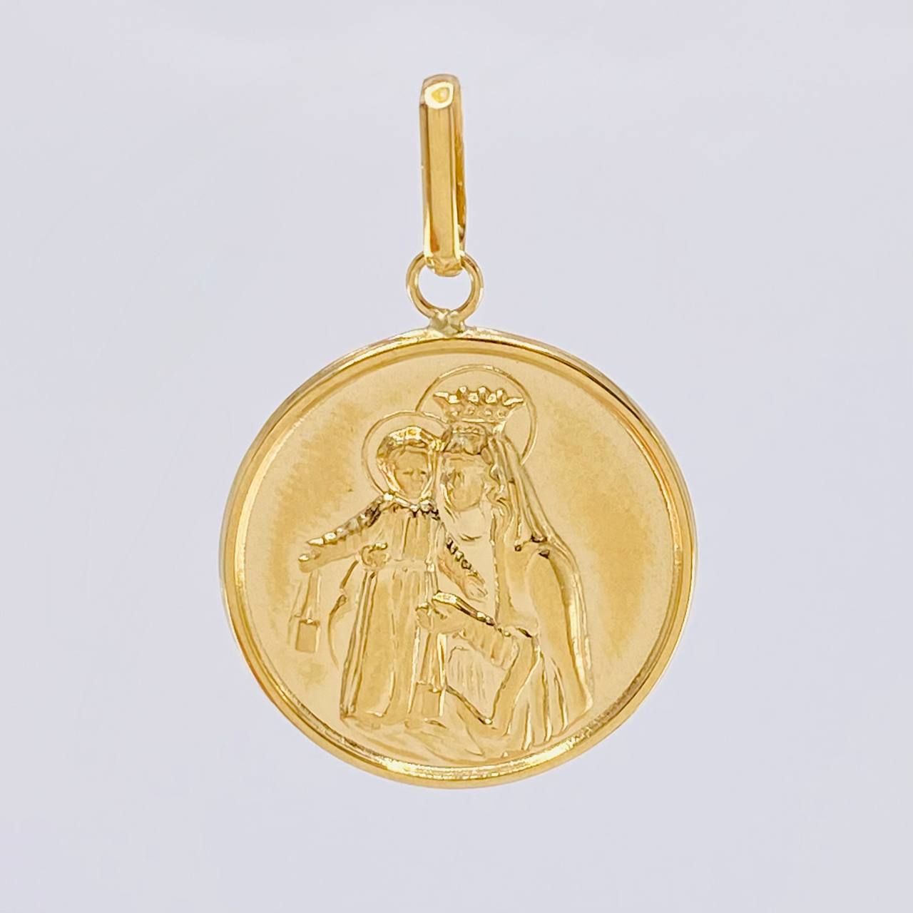 Dije Virgen Del Carmen Mate 1.75 g / 1 1/4 in Oro Amarillo 18K