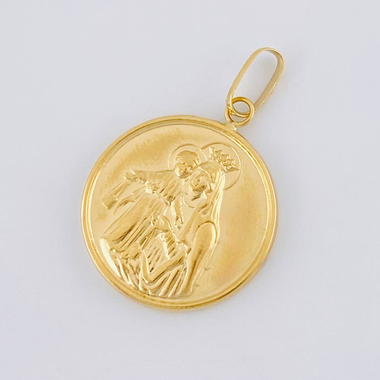 Dije Virgen Del Carmen Mate 1.75 g / 1 1/4 in Oro Amarillo 18K