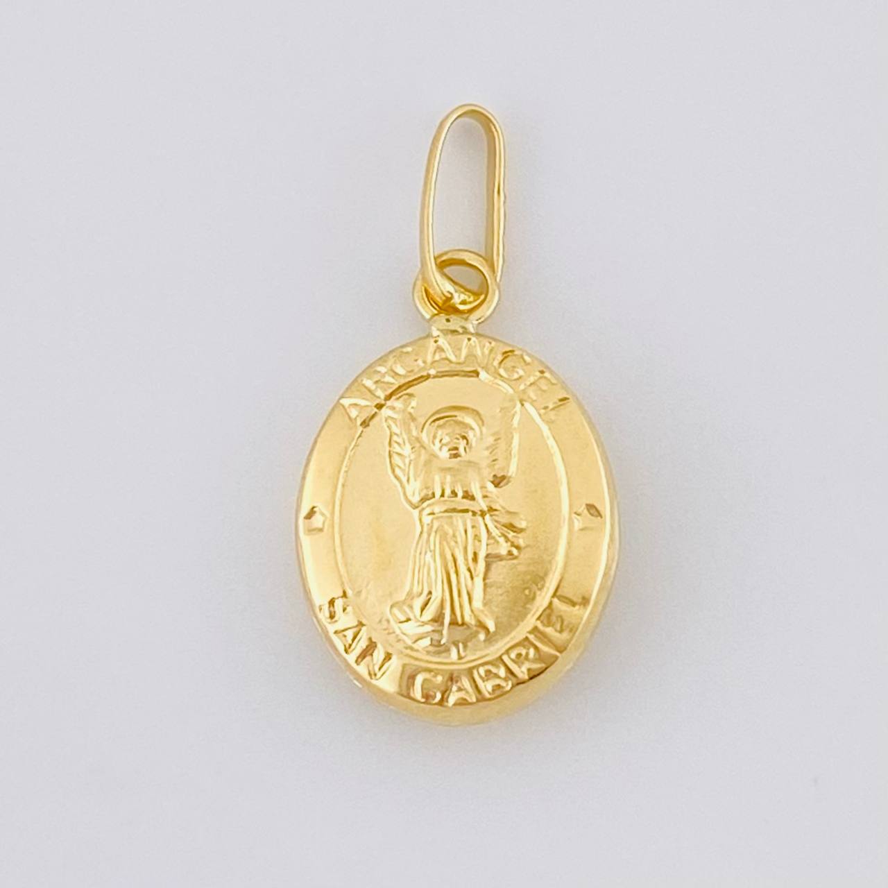 Pendant Archangel Saint Gabriel Matte 0.6 g / 3/4 in Yellow Gold 18K