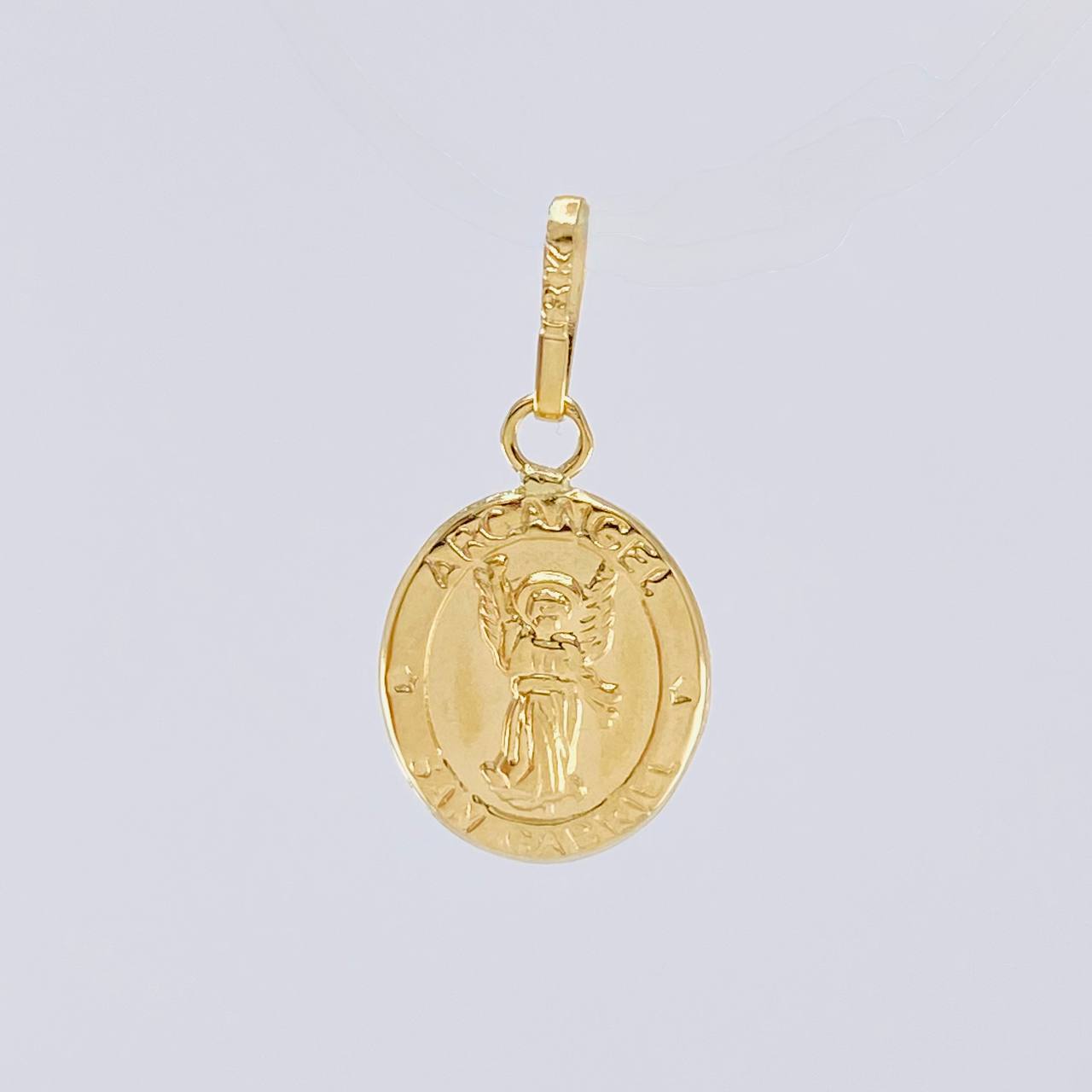 Pendant Archangel Saint Gabriel Matte 0.65 g / 3/4 in Yellow Gold 18K