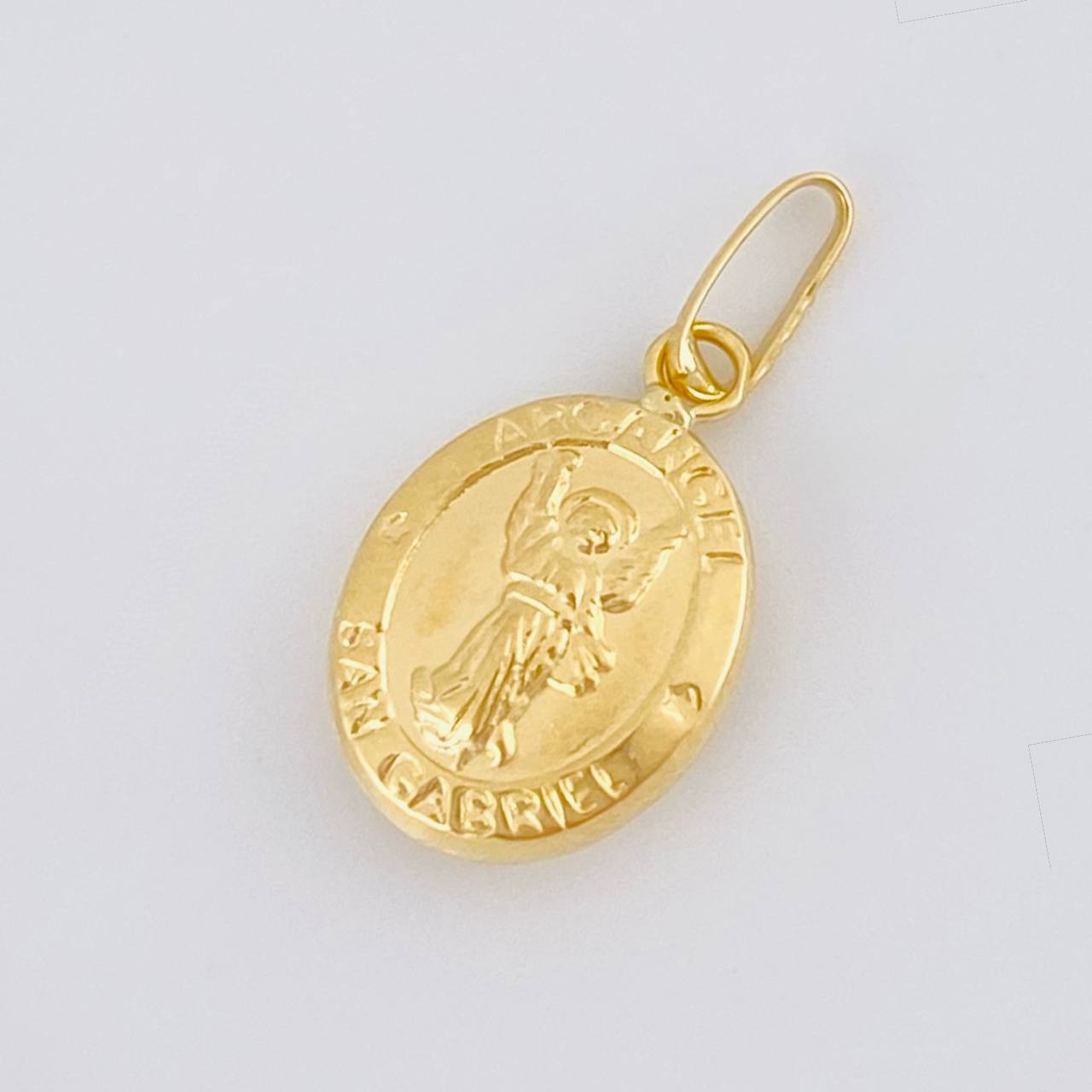 Pendant Archangel Saint Gabriel Matte 0.65 g / 3/4 in Yellow Gold 18K