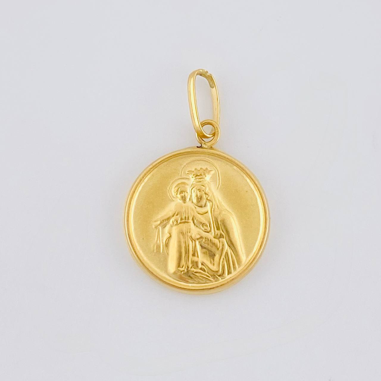 Pendant Virgin of Carmen Matte 0.85 g / 3/4 in Yellow Gold 18K