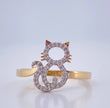 Anillo Gato 1.8gr / T7 1/4 / Dos Oros Amarillo Blanco18K &