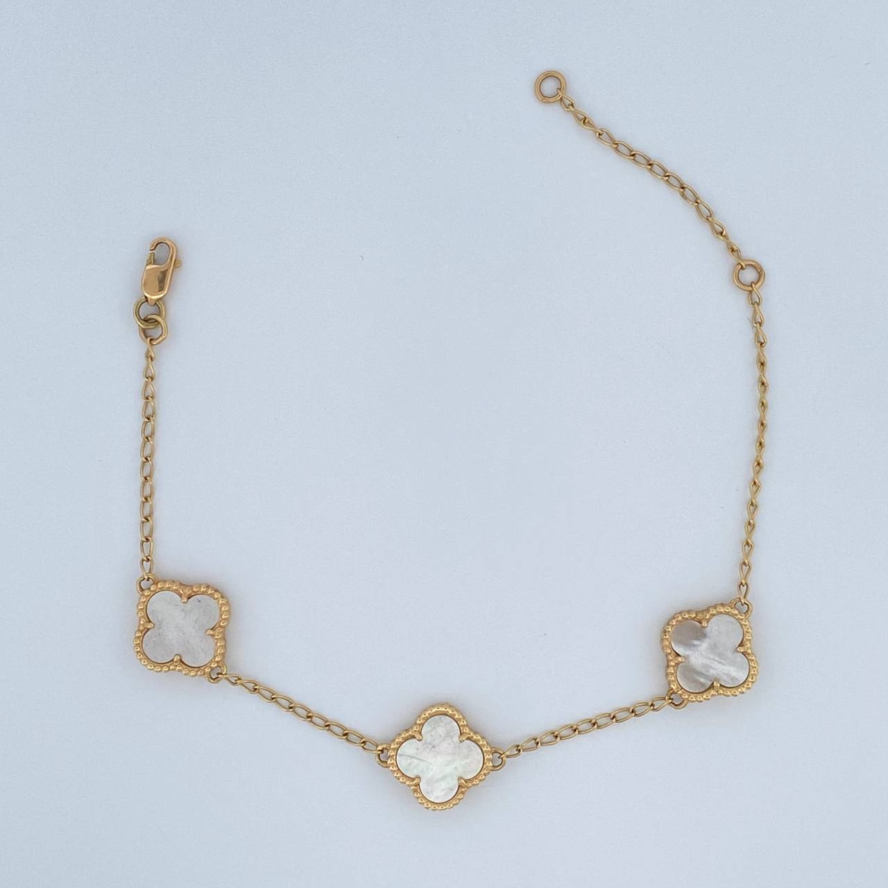 Bracelet Clover 5.75gr / 6.5in-7.5in / 18K Gold &