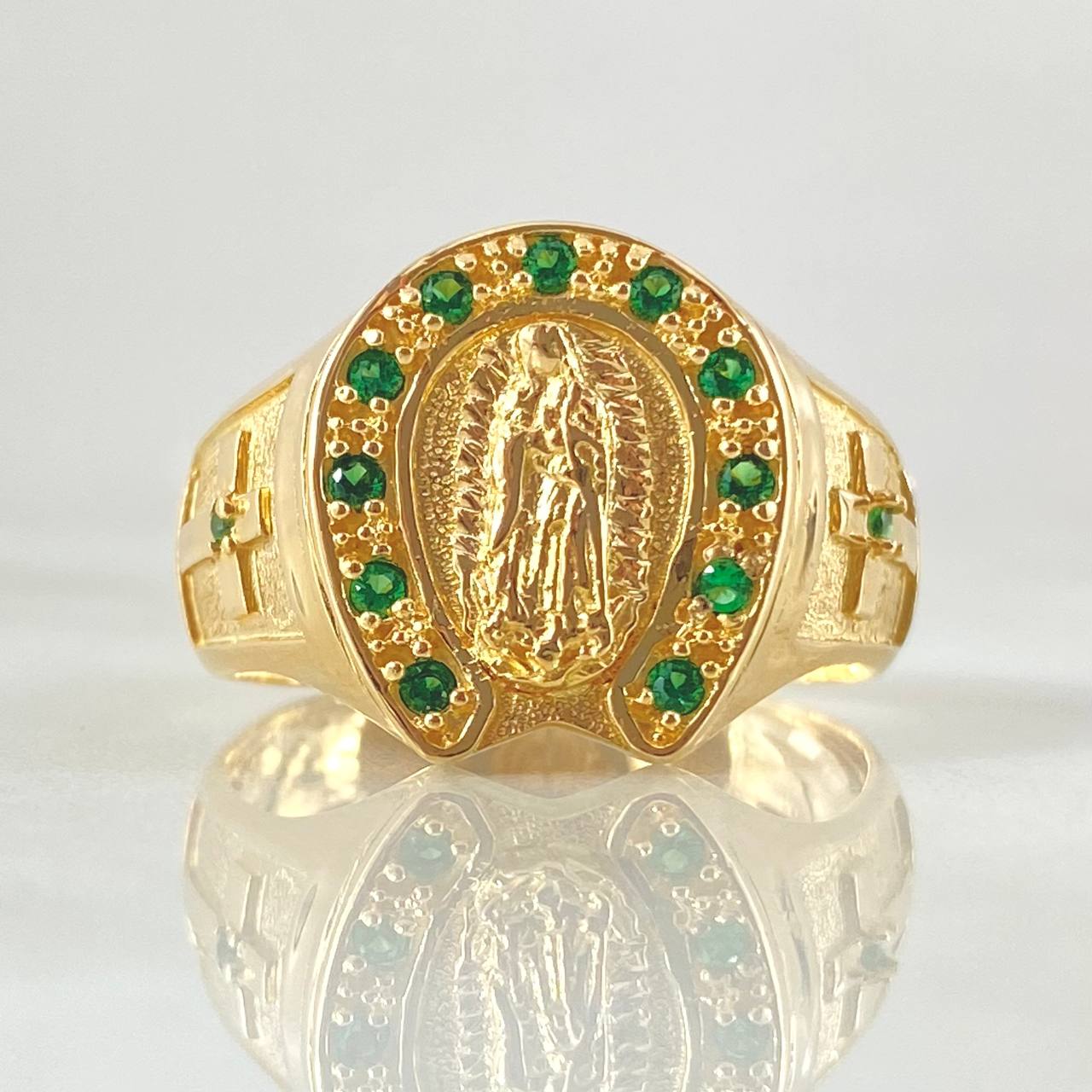 Virgin Guadalupe Horseshoe Ring 7.35gr / Size 10 / 18K Gold