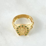 Virgin Guadalupe Horseshoe Ring 7.35gr / Size 10 / 18K Gold