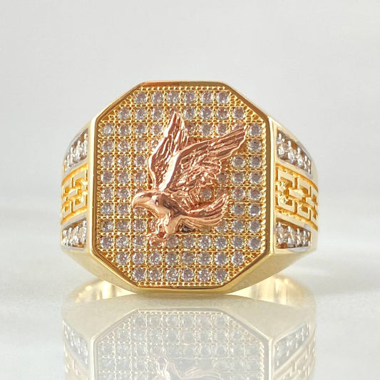 Caged Eagle Ring 7.35gr / Size 9 / 18K Gold