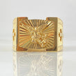 San Miguel Ring Textured Crosses 6.9gr / Size 10 3/4 / 18K Gold