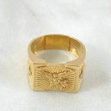 San Miguel Ring Textured Crosses 6.9gr / Size 10 3/4 / 18K Gold
